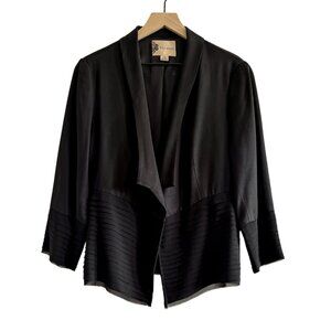 Anthropologie Black Draped Open-Front Blazer